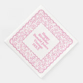 Serviette En Papier 50e anniversaire Numéro Motif pétoncles rose/blanc (Coin)