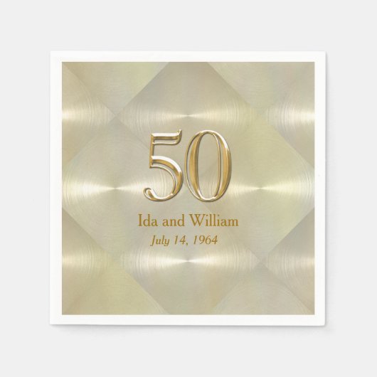 Serviette En Papier 50e anniversaire ou anniversaire (Devant)