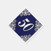 Serviette En Papier 50e anniversaire ou anniversaire Regal Silver Blue (Coin)