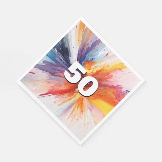 Serviette En Papier 50e anniversaire Paint Blast (Coin)