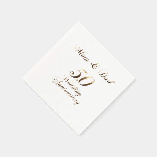 Serviette En Papier 50e anniversaire Parents Mariage d'or (Coin)