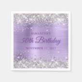 Serviette En Papier 50e anniversaire Parties scintillant d'argent Pale (Devant)