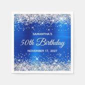 Serviette En Papier 50e anniversaire Parties scintillant d'argent Roya (Devant)