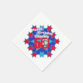 Serviette En Papier 50e anniversaire photo et nom étoile rouge serviet (Coin)