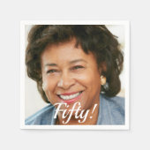 Serviette En Papier 50e anniversaire photo script femme (Devant)