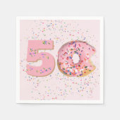 Serviette En Papier 50e anniversaire Pink Donut serviettes (Devant)