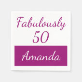 Serviette En Papier 50e anniversaire Pink Personnaliser fabuleusement  (Devant)