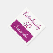 Serviette En Papier 50e anniversaire Pink Personnaliser fabuleusement  (Coin)