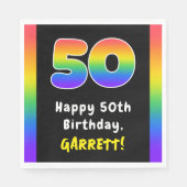 Serviette En Papier 50e anniversaire : Rainbow Spectrum # 50, Nom pers (Devant)