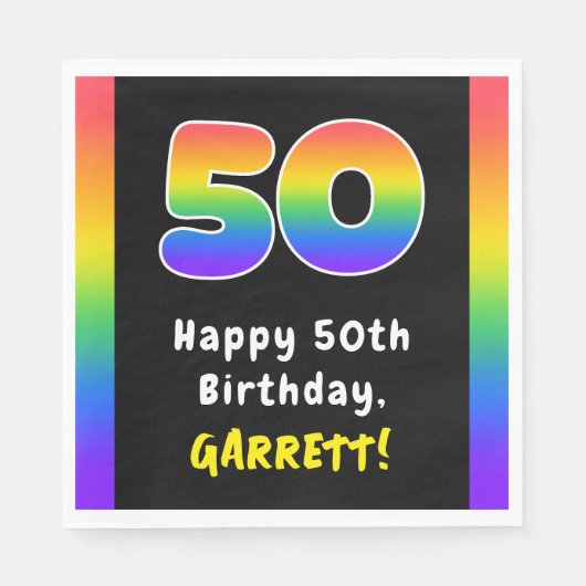 Serviette En Papier 50e anniversaire : Rainbow Spectrum # 50, Nom pers (Devant)