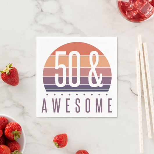 Serviette En Papier 50e anniversaire Retro Sunset (En situation)