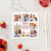 Serviette En Papier 50e anniversaire rose girly parties scintillant ph (En situation)