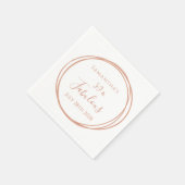 Serviette En Papier 50e anniversaire Rose Gold minimal fête d'annivers (Coin)