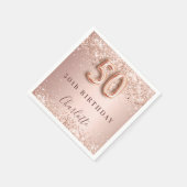 Serviette En Papier 50e anniversaire rose or blush nom (Coin)