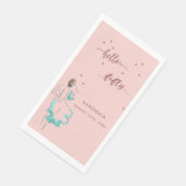 Serviette En Papier 50e anniversaire rose or bonjour 50 nom femme (Coin)