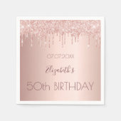 Serviette En Papier 50e anniversaire rose parties scintillant d'or 50  (Devant)