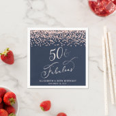 Serviette En Papier 50e anniversaire Rose Parties scintillant d'or ble (En situation)