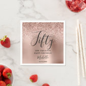 Serviette En Papier 50e anniversaire Rose Parties scintillant Or Cinqu (En situation)