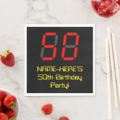 Serviette En Papier 50e anniversaire : Rouge Digital Clock Style "50"  (En situation)