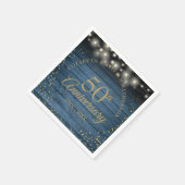 Serviette En Papier 50e Anniversaire Rustic String éclaire la poussièr (Coin)