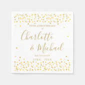 Serviette En Papier 50e anniversaire Signature Gold Hearts Confetti (Devant)