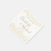 Serviette En Papier 50e anniversaire Signature Gold Hearts Confetti (Coin)