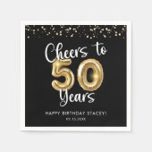 Serviette En Papier 50e anniversaire Soeurs à 50 ans Black Gold (Devant)