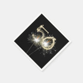 Serviette En Papier 50e anniversaire Sparklers de fête sur noir (Coin)