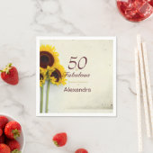 Serviette En Papier 50e anniversaire Sunflower Rustic Party (En situation)
