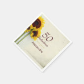 Serviette En Papier 50e anniversaire Sunflower Rustic Party (Coin)