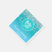 Serviette En Papier 50e anniversaire turquoise bleu parties scintillan (Coin)