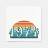 Serviette En Papier 50e anniversaire Vintage 1974 (Devant)