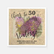50e anniversaire Vintage Aquarelle Vin à thème