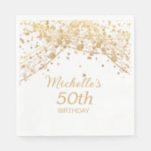 Serviette En Papier 50e anniversaire White Gold Parties scintillant la (Devant)