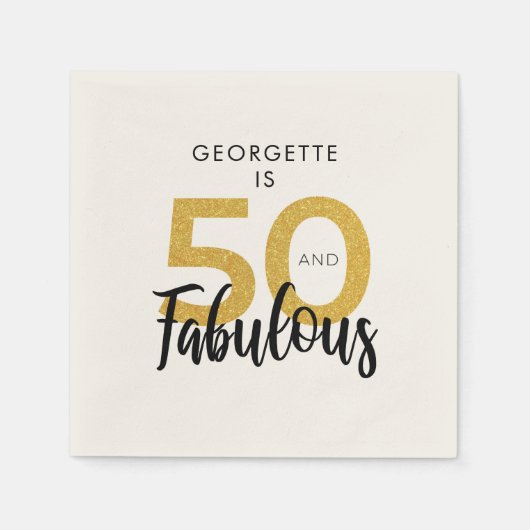 Serviette En Papier 50e fête d'anniversaire 50 et fabuleux Personnalis (Devant)