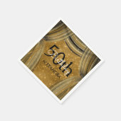 Serviette En Papier 50e fête d'anniversaire Black and Gold Sparkle (Coin)
