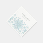 Serviette En Papier 50e fête d'anniversaire Blue White Snowflake hiver (Coin)