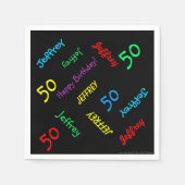 Serviette En Papier 50e fête d'anniversaire - Noms répétitifs, papier  (Devant)