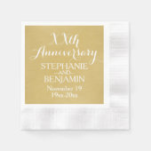 Serviette En Papier 50e ou autre anniversaire de Mariage Personnalisé (Devant)