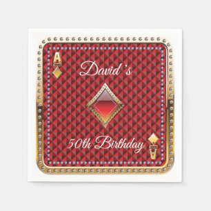 Serviette En Papier 50e Poker carte de jeu Casino Anniversaire serviet
