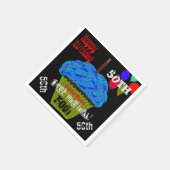 Serviette En Papier 50e sur la colline Cupcake bleu personnalisé (Coin)