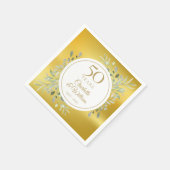 Serviette En Papier 50e Wedding Anniversary Greenery Gold Foil (Coin)