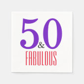 Serviette En Papier 50ème anniversaire blanc fabuleux (Devant)