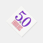 Serviette En Papier 50ème anniversaire blanc fabuleux (Coin)