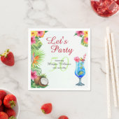 Serviette En Papier 50ème Anniversaire Dîner d'été tropical & Cocktail (En situation)