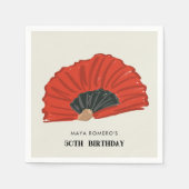 Serviette En Papier 50ème Flamenco Fan Anniversaire (Devant)