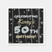 Serviette En Papier 50th Birthday Party Ajouter votre nom (Devant)