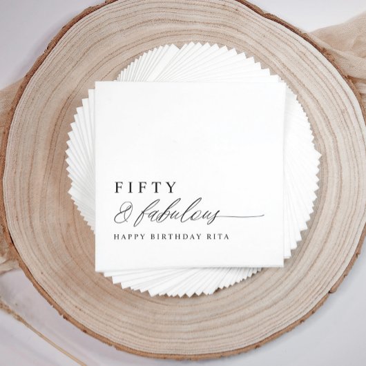 Serviette En Papier 50th Birthday Party Fifty & Fabulous Modern