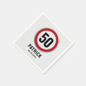 Serviette En Papier 50th Birthday Speed Limit Sign (Coin)