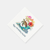 Serviette En Papier 50th Fifty Birthday Tropical Ocean Beach Theme (Coin)